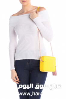 حقيبة تيد بيكر Yellow Salia Tassel Leather Crossbody|  متجر radawonders