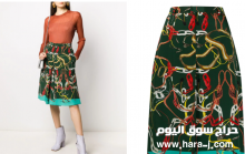 chain-link print A-line skirt - chain-link print A-line skirt 2020